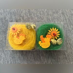 Easter basket craft grass green‎ yellow holiday felt DIY 2 boxes colorful spring